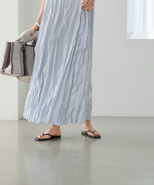 STYLE DELI（スタイルデリ）の「クリンクルニュアンスワンピース（ワンピース・レディース・オレンジ系その他/ブルー系その他・MEDIUM/SMALL）」の7枚目の写真