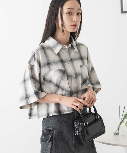 WEGO/オンブレチェックショートシャツ（シャツ/ブラウス）｜WEGO