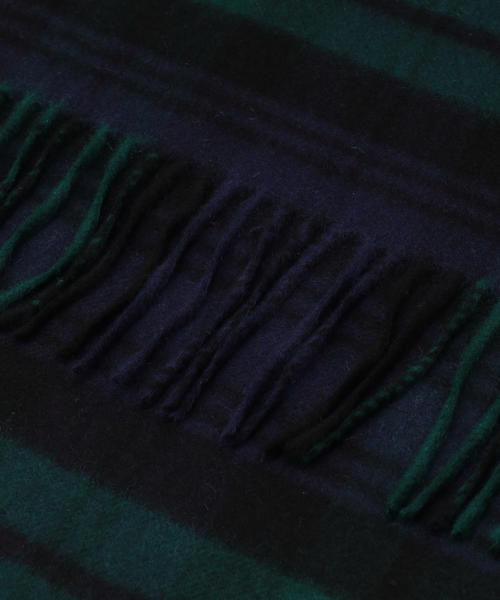 Johnstons of Elgin（ジョンストンズオブエルガン）の「JOHNSTONS:カシミヤチェックストール◇（ストール/ショール・レディース・グレー/オリーブ/グリーン/レッド/ブラック/オフホワイト/ブルー/イエロー・ONE SIZE）」の11枚目の写真