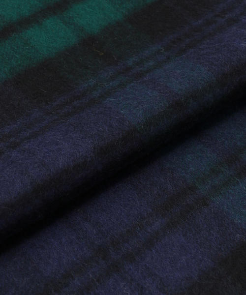 Johnstons of Elgin（ジョンストンズオブエルガン）の「JOHNSTONS:カシミヤチェックストール◇（ストール/ショール・レディース・グレー/オリーブ/グリーン/レッド/ブラック/オフホワイト/ブルー/イエロー・ONE SIZE）」の12枚目の写真
