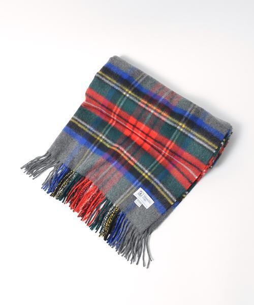 Johnstons of Elgin（ジョンストンズオブエルガン）の「JOHNSTONS:カシミヤチェックストール◇（ストール/ショール・レディース・グレー/オリーブ/グリーン/レッド/ブラック/オフホワイト/ブルー/イエロー・ONE SIZE）」の18枚目の写真