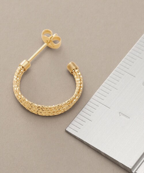 K18ミラーカット7連 フープピアス（ピアス（両耳用
