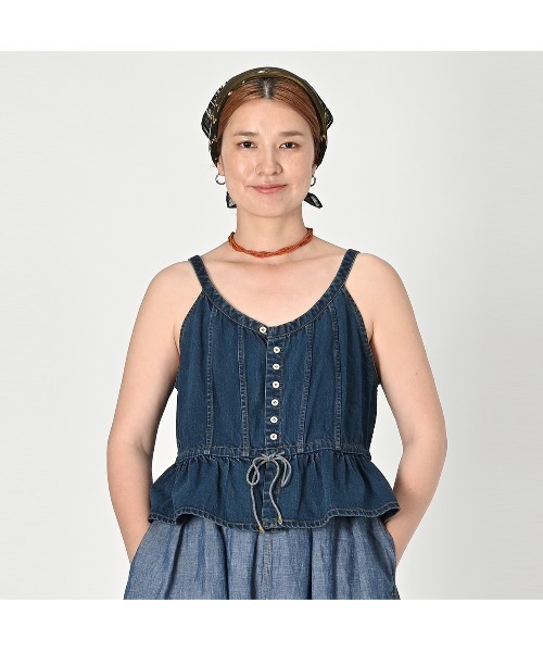 45R（フォーティファイブアール）の「大麦デニムのキャミソール（焦）（キャミソール・レディース・インディゴブルー・MEDIUM）」の3枚目の写真