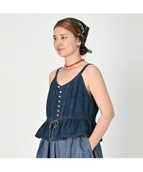 45R（フォーティファイブアール）の「大麦デニムのキャミソール（焦）（キャミソール・レディース・インディゴブルー・MEDIUM）」の4枚目の写真