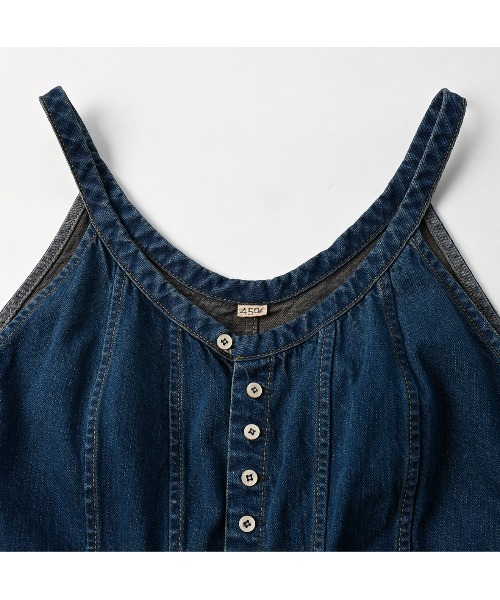 45R（フォーティファイブアール）の「大麦デニムのキャミソール（焦）（キャミソール・レディース・インディゴブルー・MEDIUM）」の7枚目の写真