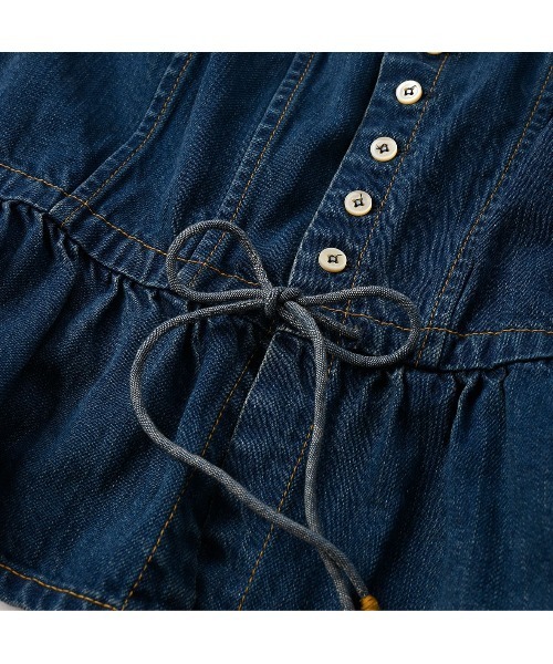 45R（フォーティファイブアール）の「大麦デニムのキャミソール（焦）（キャミソール・レディース・インディゴブルー・MEDIUM）」の9枚目の写真