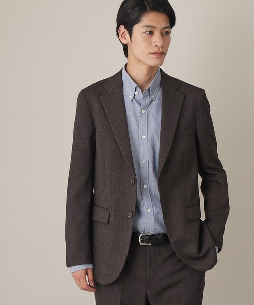 THE SHOP TK （ザ ショップ ティーケー ）の「◆AVANTウーリーヘリンボンジャケット【セットアップ可/ビジネス対応/洗える/ストレッチ素材/シワになりにくい】（テーラードジャケット・メンズ・チャコール/ブラウン系6/ネイビー系5・01/02/03/04）」の16枚目の写真