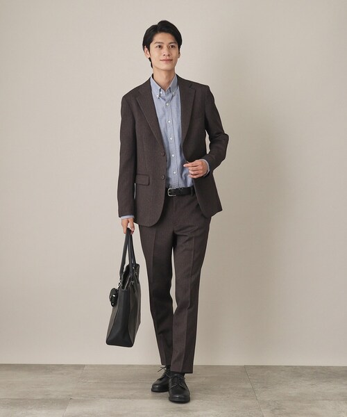 THE SHOP TK （ザ ショップ ティーケー ）の「◆AVANTウーリーヘリンボンジャケット【セットアップ可/ビジネス対応/洗える/ストレッチ素材/シワになりにくい】（テーラードジャケット・メンズ・チャコール/ブラウン系6/ネイビー系5・01/02/03/04）」の19枚目の写真