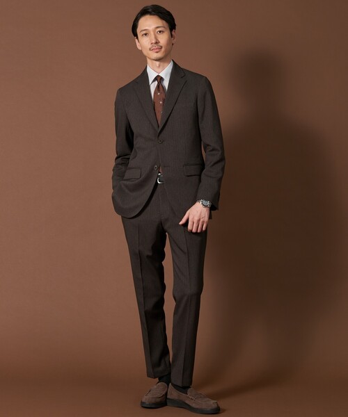 THE SHOP TK （ザ ショップ ティーケー ）の「◆AVANTウーリーヘリンボンジャケット【セットアップ可/ビジネス対応/洗える/ストレッチ素材/シワになりにくい】（テーラードジャケット・メンズ・チャコール/ブラウン系6/ネイビー系5・01/02/03/04）」の2枚目の写真