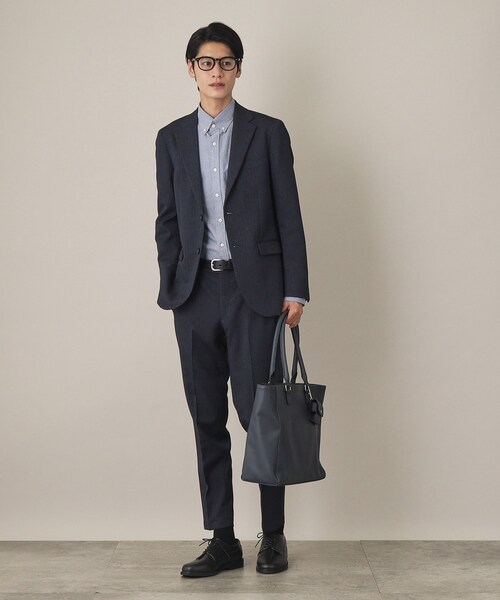 THE SHOP TK （ザ ショップ ティーケー ）の「◆AVANTウーリーヘリンボンジャケット【セットアップ可/ビジネス対応/洗える/ストレッチ素材/シワになりにくい】（テーラードジャケット・メンズ・チャコール/ブラウン系6/ネイビー系5・01/02/03/04）」の3枚目の写真