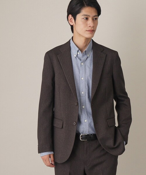 THE SHOP TK （ザ ショップ ティーケー ）の「◆AVANTウーリーヘリンボンジャケット【セットアップ可/ビジネス対応/洗える/ストレッチ素材/シワになりにくい】（テーラードジャケット・メンズ・チャコール/ブラウン系6/ネイビー系5・01/02/03/04）」の5枚目の写真