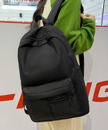 【A4収納可・撥水】シンプルナイロン無地リュックサック/バックパック