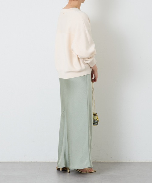 COLLAGE GALLARDAGALANTE（コラージュガリャルダガランテ）の「ソフトマーメイドサテンスカート/WEB限定（スカート・レディース・ミント/オフホワイト/ブラック/ネイビー・FREE）」の20枚目の写真