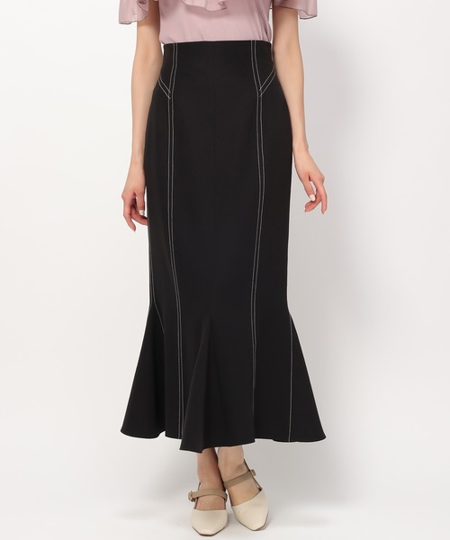 MISCH MASCH（ミッシュマッシュ）の「配色ステッチマーメイドスカート/MM437203（スカート・レディース・ブラック/ピンク/ブルー/モカ・S/M）」の9枚目の写真