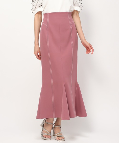 MISCH MASCH（ミッシュマッシュ）の「配色ステッチマーメイドスカート/MM437203（スカート・レディース・ブラック/ピンク/ブルー/モカ・S/M）」の7枚目の写真