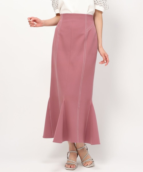 MISCH MASCH（ミッシュマッシュ）の「配色ステッチマーメイドスカート/MM437203（スカート・レディース・ブラック/ピンク/ブルー/モカ・S/M）」の8枚目の写真