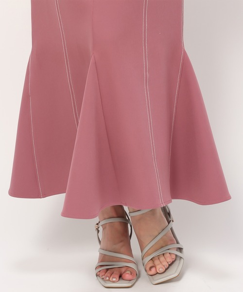 MISCH MASCH（ミッシュマッシュ）の「配色ステッチマーメイドスカート/MM437203（スカート・レディース・ブラック/ピンク/ブルー/モカ・S/M）」の19枚目の写真