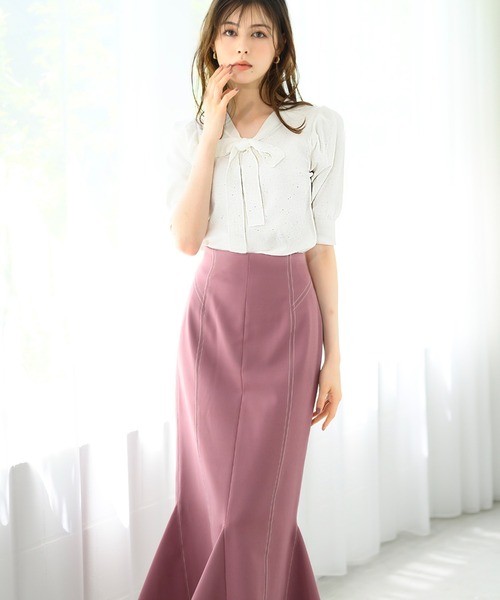 セール】配色ステッチマーメイドスカート/MM437203（スカート）｜MISCH