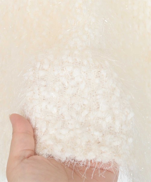miette(ミエット)の「ポコポコラメシャギーニット(ニット/セーター・レディース・アイボリー/ブルー/チャコール/ピンク・FREE)」の10枚目の写真