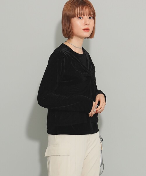 Ray BEAMS（レイビームス）の「Ray BEAMS / コード ベロア ツイスト プルオーバー（Tシャツ/カットソー・レディース・ブルー/ブラック・ONE SIZE）」の6枚目の写真