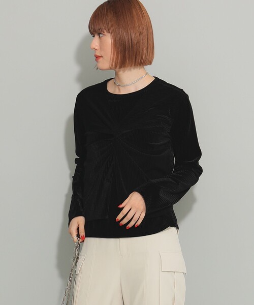 Ray BEAMS（レイビームス）の「Ray BEAMS / コード ベロア ツイスト プルオーバー（Tシャツ/カットソー・レディース・ブルー/ブラック・ONE SIZE）」の7枚目の写真