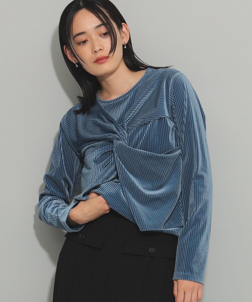 Ray BEAMS（レイビームス）の「Ray BEAMS / コード ベロア ツイスト プルオーバー（Tシャツ/カットソー・レディース・ブルー/ブラック・ONE SIZE）」の12枚目の写真