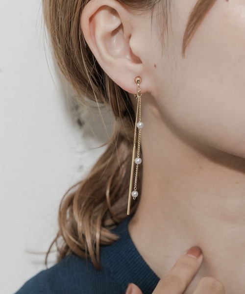 SMELLY（スメリー）の「ミニパールチェーンイヤリング（イヤリング・レディース・ゴールド系その他・-）」の7枚目の写真