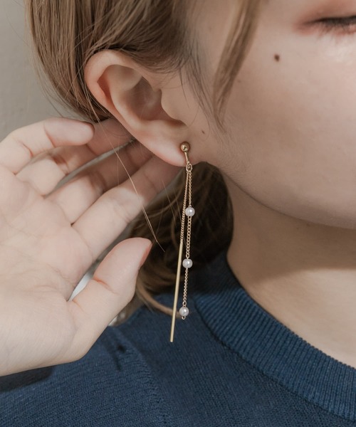SMELLY（スメリー）の「ミニパールチェーンイヤリング（イヤリング・レディース・ゴールド系その他・-）」の8枚目の写真