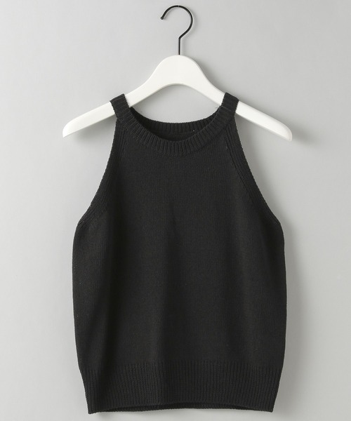 e/rm（イーアールエム）の「アメスリニットノースリーブ（タンクトップ・レディース・ブラック/オフホワイト・FREE）」の2枚目の写真