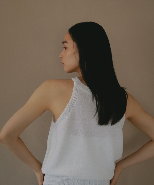 e/rm（イーアールエム）の「アメスリニットノースリーブ（タンクトップ・レディース・ブラック/オフホワイト・FREE）」の9枚目の写真