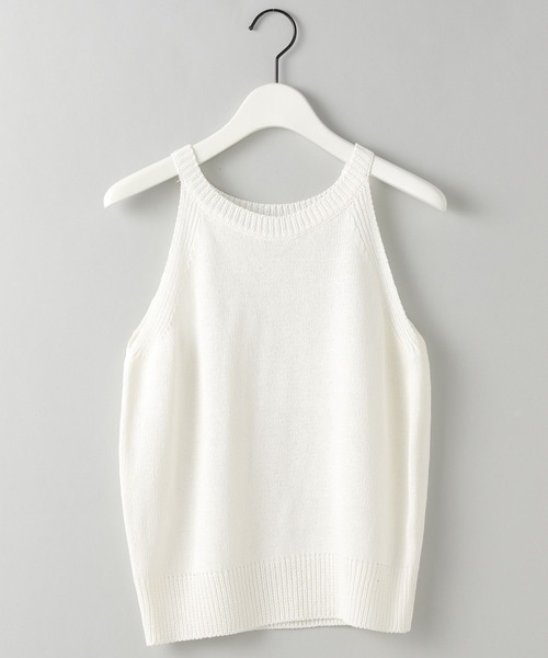 e/rm（イーアールエム）の「アメスリニットノースリーブ（タンクトップ・レディース・ブラック/オフホワイト・FREE）」の5枚目の写真