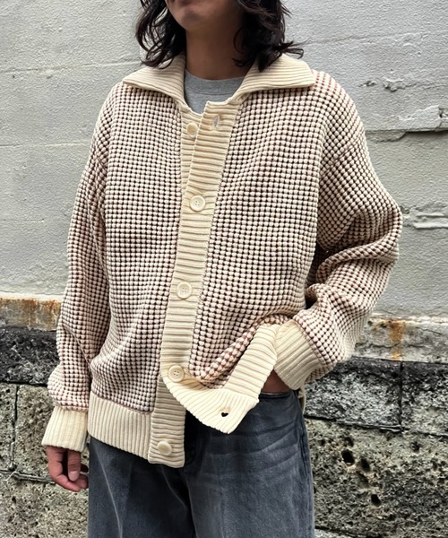 オーバーサイズ ポップコーンニットカーディガンPopcorn knit cardigan