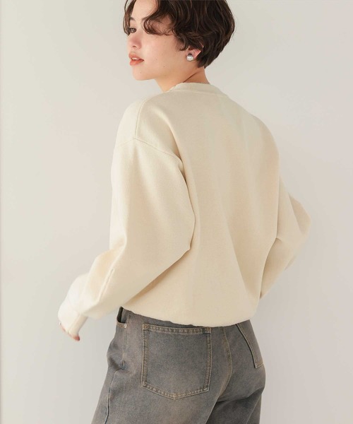スウェットライククルーネックニット（ニット/セーター）｜titivate