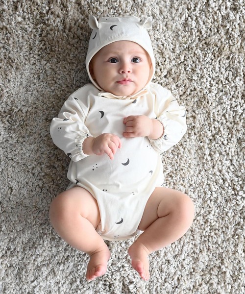 長袖 ロンパース ボンネット付き（ロンパース）｜PUPPAPUPO