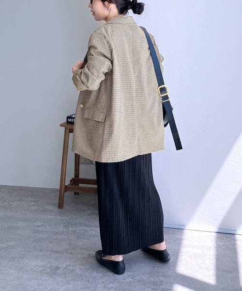 reca（レカ）の「先染チェックテーラードジャケット（テーラードジャケット・レディース・ベージュ/グレー・M）」の11枚目の写真