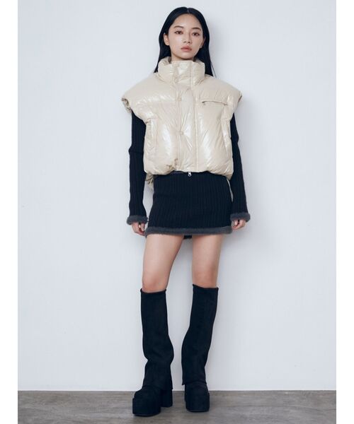 EMODA（エモダ）の「シャギーエッジミニマルスカート（スカート・レディース・ベージュ/ネイビー/グレー/ブラック・FREE）」の9枚目の写真