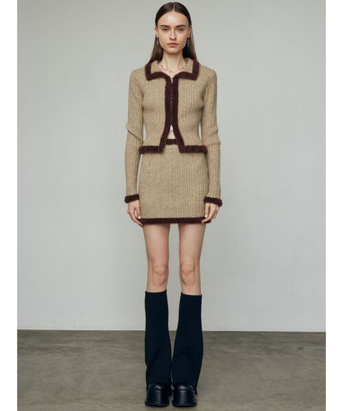 EMODA（エモダ）の「シャギーエッジミニマルスカート（スカート・レディース・ベージュ/ネイビー/グレー/ブラック・FREE）」の18枚目の写真