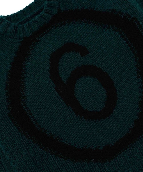 MM6 Maison Margiela（ｴﾑｴﾑｼｯｸｽ ﾒｿﾞﾝ ﾏﾙｼﾞｪﾗ）の「MM6 Maison Margiela(エムエムシックス メゾン マルジェラ)Kids & Junior ウールブレンドブランドロゴニット（ニット/セーター・キッズ・オフホワイト/ダークグリーン/ブルー/ブラック/ライトピンク/ライトグリーン・8Y/10Y/12Y/14Y/16Y/6Y/4Y）」の16枚目の写真