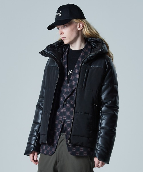 glamb（グラム）の「Combination Padded Jacket / コンビネーションパデッドジャケット（その他アウター・メンズ・ブルー/ブラック・S/M/L）」の2枚目の写真