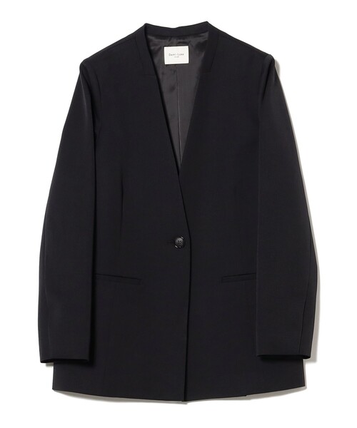 Demi-Luxe BEAMS(デミルクス ビームス)の「【1/16再値下げ】1ボタン ラペルレス ジャケット(ノーカラージャケット・レディース・ブラック/ベージュ・36/38)」の15枚目の写真