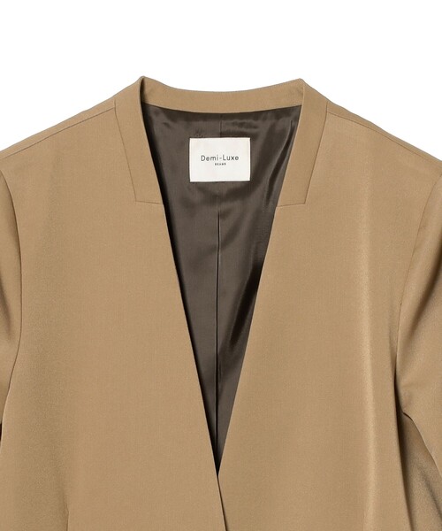 Demi-Luxe BEAMS(デミルクス ビームス)の「【1/16再値下げ】1ボタン ラペルレス ジャケット(ノーカラージャケット・レディース・ブラック/ベージュ・36/38)」の20枚目の写真