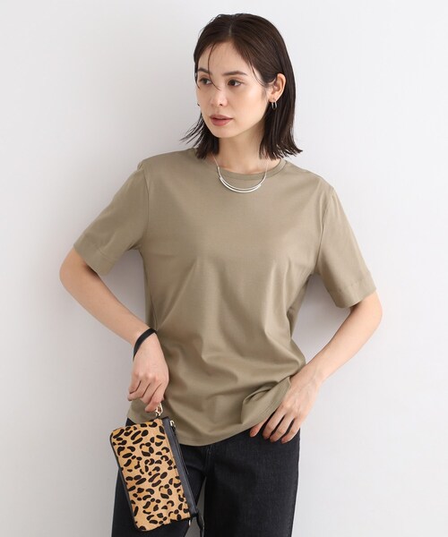 INDIVI（インディヴィ）の「◆【洗える/コットン100%】裾デザイン大人Tシャツ（Tシャツ/カットソー・レディース・ピンク系1/ブルー系その他/ホワイト/ダークオリーブ/ブラック・38/19/15 /13/05）」の3枚目の写真