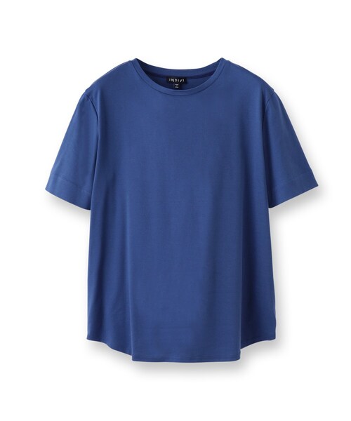 INDIVI（インディヴィ）の「◆【洗える/コットン100%】裾デザイン大人Tシャツ（Tシャツ/カットソー・レディース・ピンク系1/ブルー系その他/ホワイト/ダークオリーブ/ブラック・38/19/15 /13/05）」の6枚目の写真