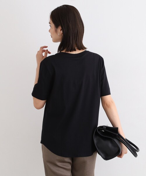 INDIVI（インディヴィ）の「◆【洗える/コットン100%】裾デザイン大人Tシャツ（Tシャツ/カットソー・レディース・ピンク系1/ブルー系その他/ホワイト/ダークオリーブ/ブラック・38/19/15 /13/05）」の12枚目の写真