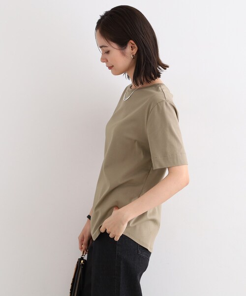 INDIVI（インディヴィ）の「◆【洗える/コットン100%】裾デザイン大人Tシャツ（Tシャツ/カットソー・レディース・ピンク系1/ブルー系その他/ホワイト/ダークオリーブ/ブラック・38/19/15 /13/05）」の15枚目の写真