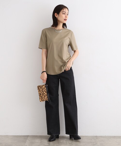 INDIVI（インディヴィ）の「◆【洗える/コットン100%】裾デザイン大人Tシャツ（Tシャツ/カットソー・レディース・ピンク系1/ブルー系その他/ホワイト/ダークオリーブ/ブラック・38/19/15 /13/05）」の17枚目の写真