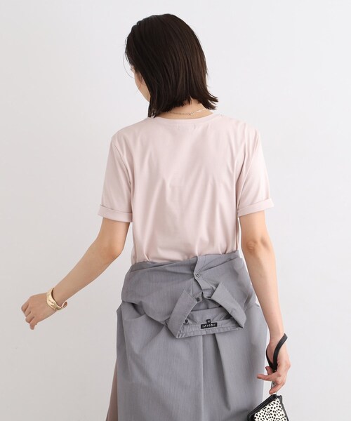 INDIVI（インディヴィ）の「◆【洗える/コットン100%】裾デザイン大人Tシャツ（Tシャツ/カットソー・レディース・ピンク系1/ブルー系その他/ホワイト/ダークオリーブ/ブラック・38/19/15 /13/05）」の20枚目の写真