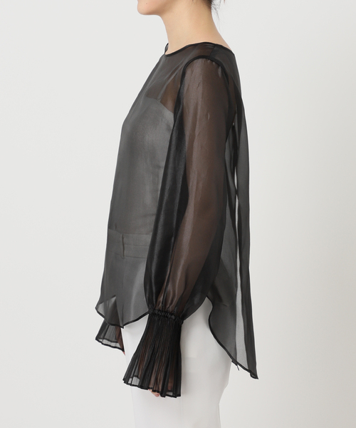 セール】パールシアープリーツカフスブラウス（シャツ/ブラウス