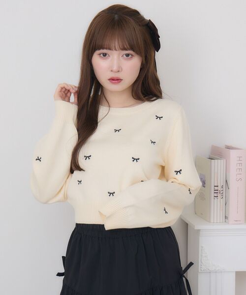 サトミ　eニット 新色追加】チェックパイピングNTPO（ニット/セーター）｜ems excite