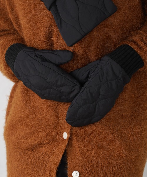 FOUND GOOD（ファウンドグッド）の「キルティングミトン（手袋・レディース・ネイビー/ブラック/グリーン系8・FREE）」の2枚目の写真